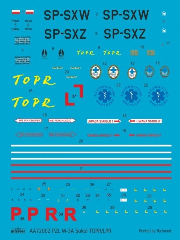Answer AA72002 PZL W-3A Sokół TOPR Rescue Helicopter 1/72 – zdjęcie 4