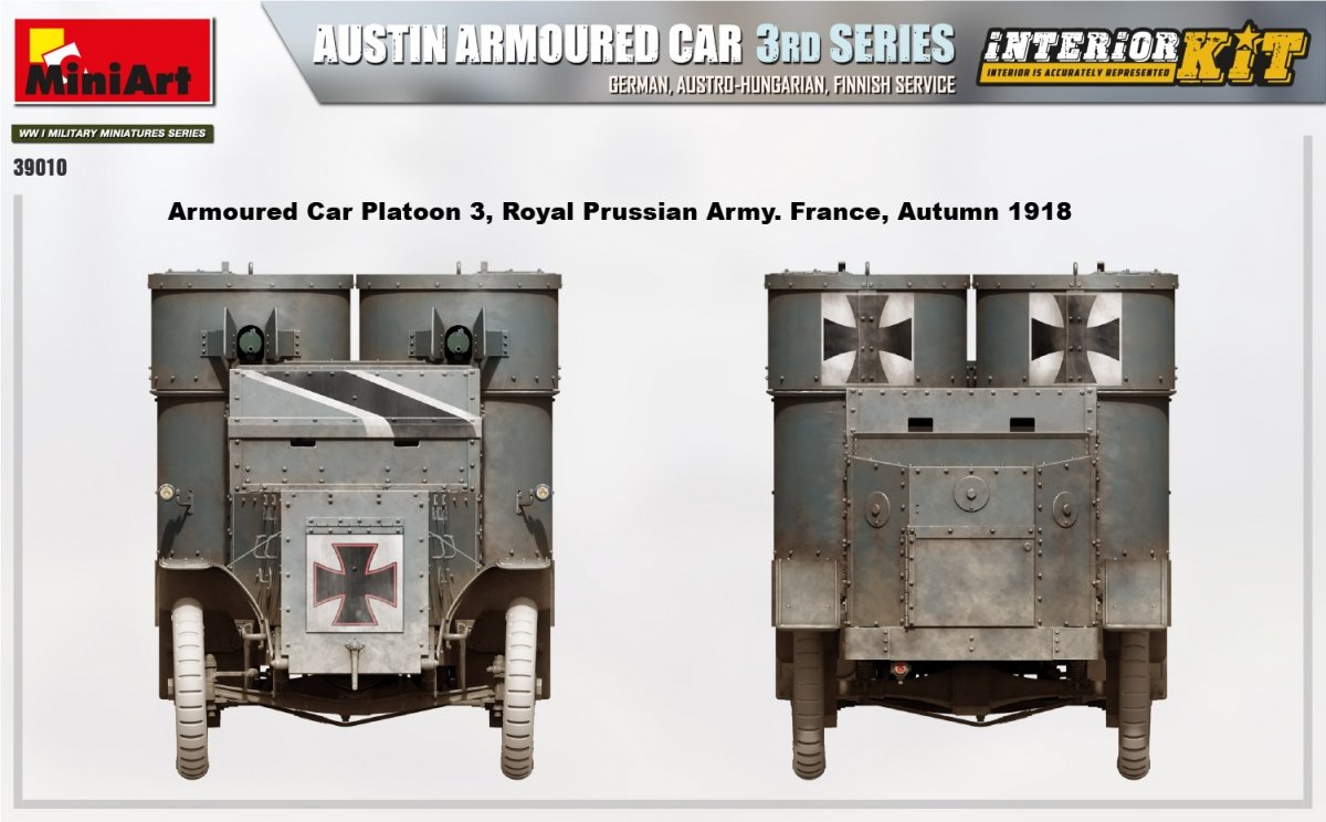 Miniart 39010 AUSTIN ARMORED CAR 3rd SERIES: GERMAN, AUSTRO-HUNGARIAN, FINNISH SERVICE. INTERIOR KIT 1/35 – image 14