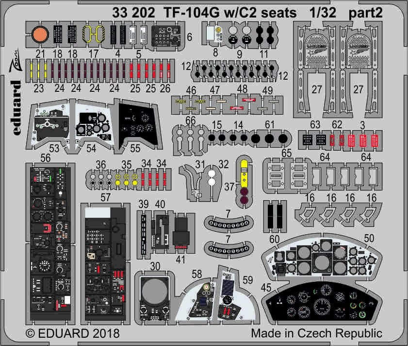 Eduard 33202 TF-104G w/ C2 seats ITALERI 1/32 – zdjęcie 2