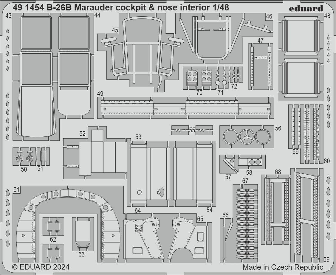 Eduard 491454 B-26B Marauder cockpit &amp;amp; nose interior ICM 1/48 – image 2