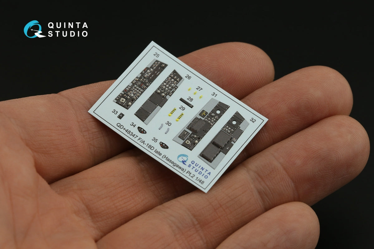 Quinta Studio QDS+48347 FA-18D late 3D-Printed coloured Interior on decal paper (Hasegawa) (with 3D-printed resin parts) (Small version) 1/48 – zdjęcie 14