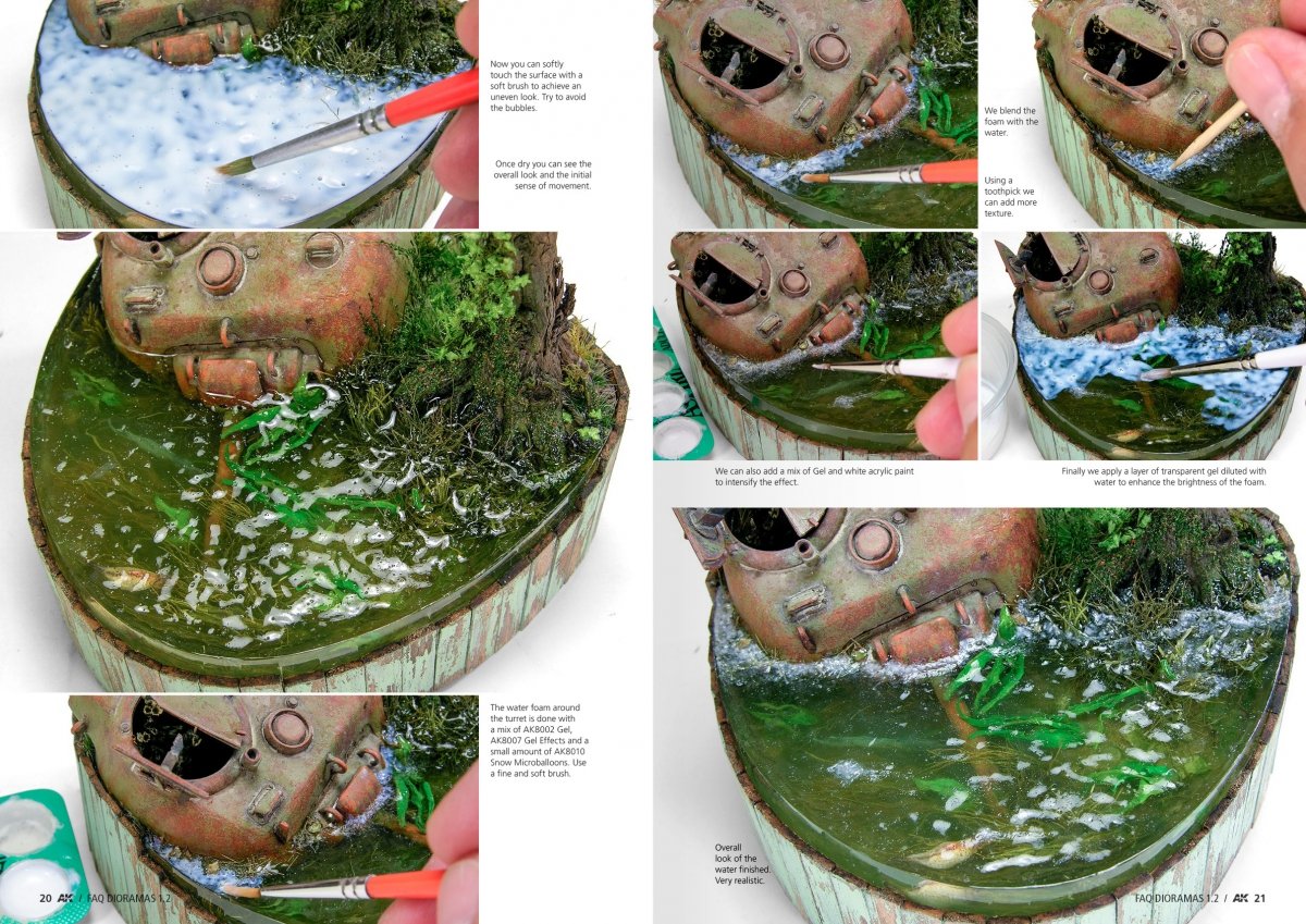 AK Interactive AK8050 DIORAMAS F.A.Q 1.2 EXTENSION – WATER, ICE &amp;amp; SNOW (English) – immagine 4