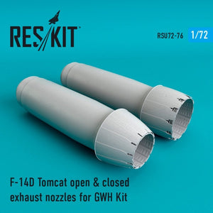 RESKIT RSU72-0076 F-14D Tomcat open &amp;amp; closed exhaust nozzles for Great Wall Hobby 1/72