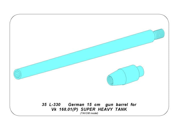 Aber 35L-330 Lufa 15cm do niemieckiego super ciężkiego czołgu Vk168.01(P) 1/35 – zdjęcie 3