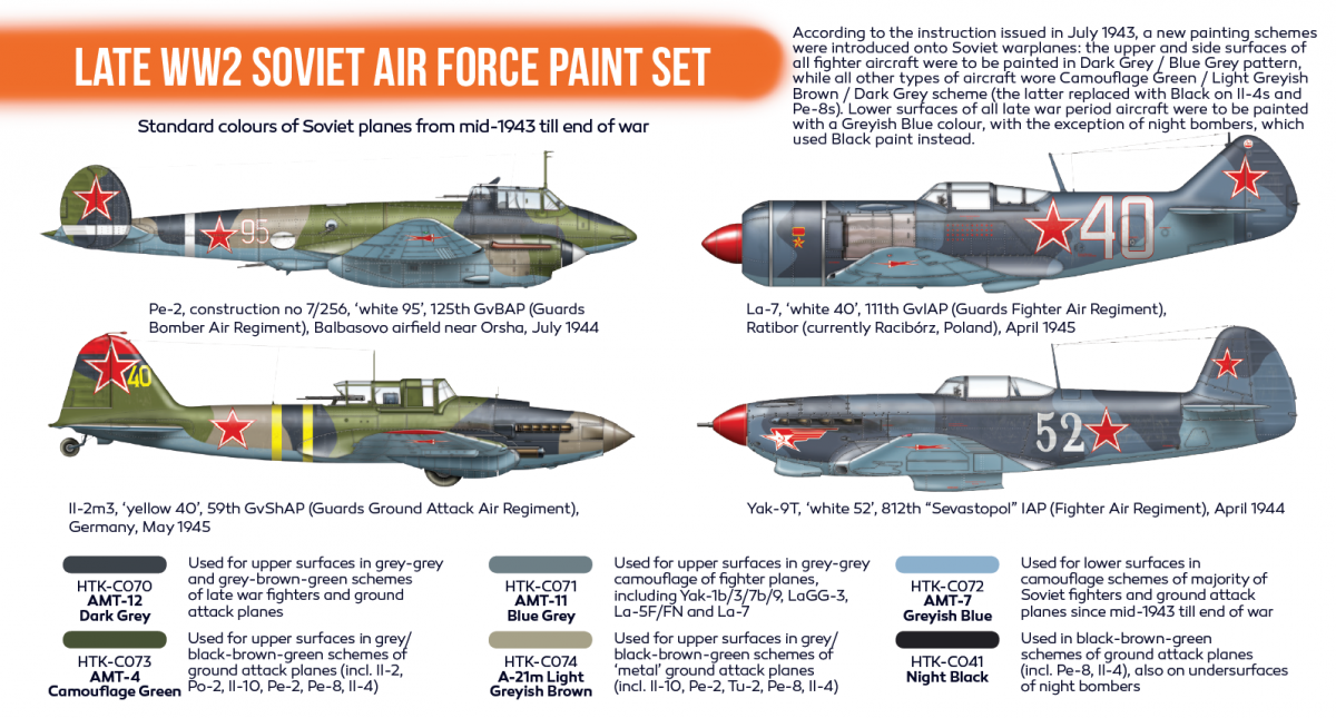 Hataka HTK-CS20 Late WW2 Soviet Air Force paint set 6x17ml – zdjęcie 3