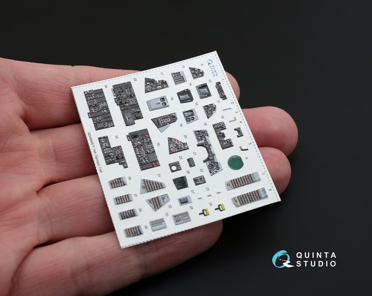 Quinta Studio QD48048 F-14A 3D-Printed &amp;amp; coloured Interior on decal paper (for Tamiya kit) 1/48 – zdjęcie 5
