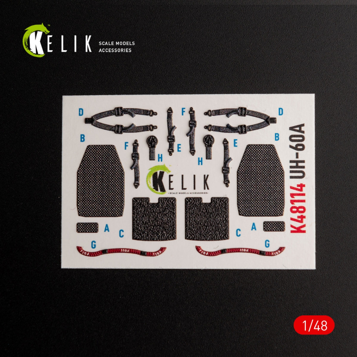 KELIK K48114 UH-60A Black Hawk - Type 2 &amp;quot;Defense Intelligence of Ukraine&amp;quot; interior 3D decals for ICM kit 1/48 – image 4