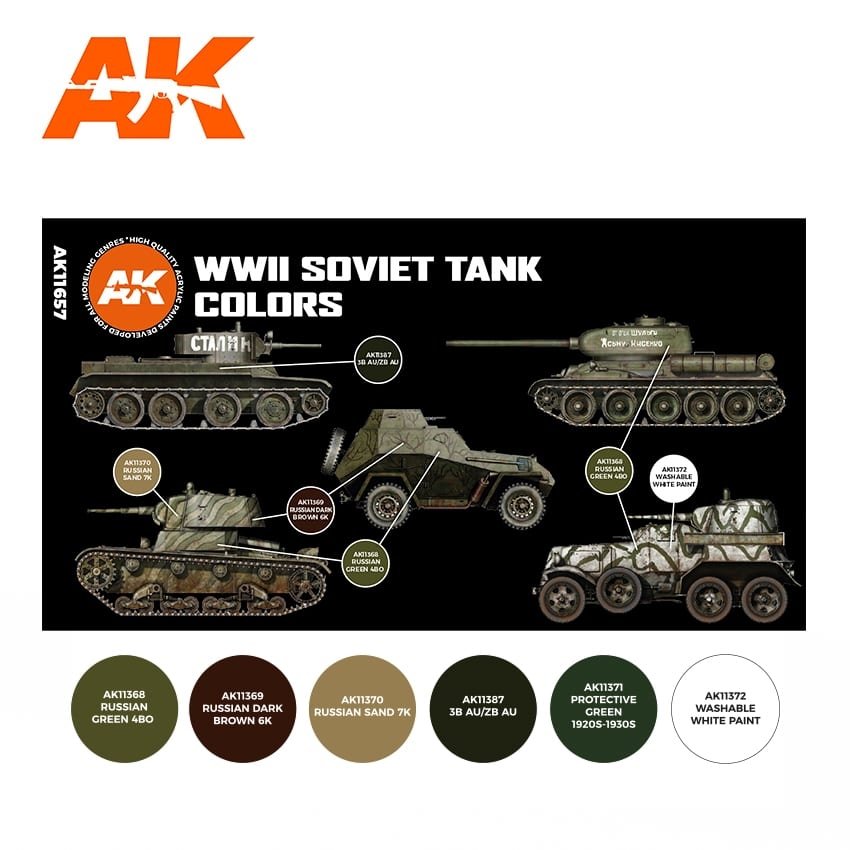 AK Interactive AK11657 3G WWII SOVIET TANK COLORS 6x17 ml – image 2