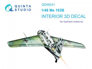 Quinta Studio QD48241 Me 163B 3D-Printed &amp;amp; coloured Interior on decal paper (GasPatch models) 1/48