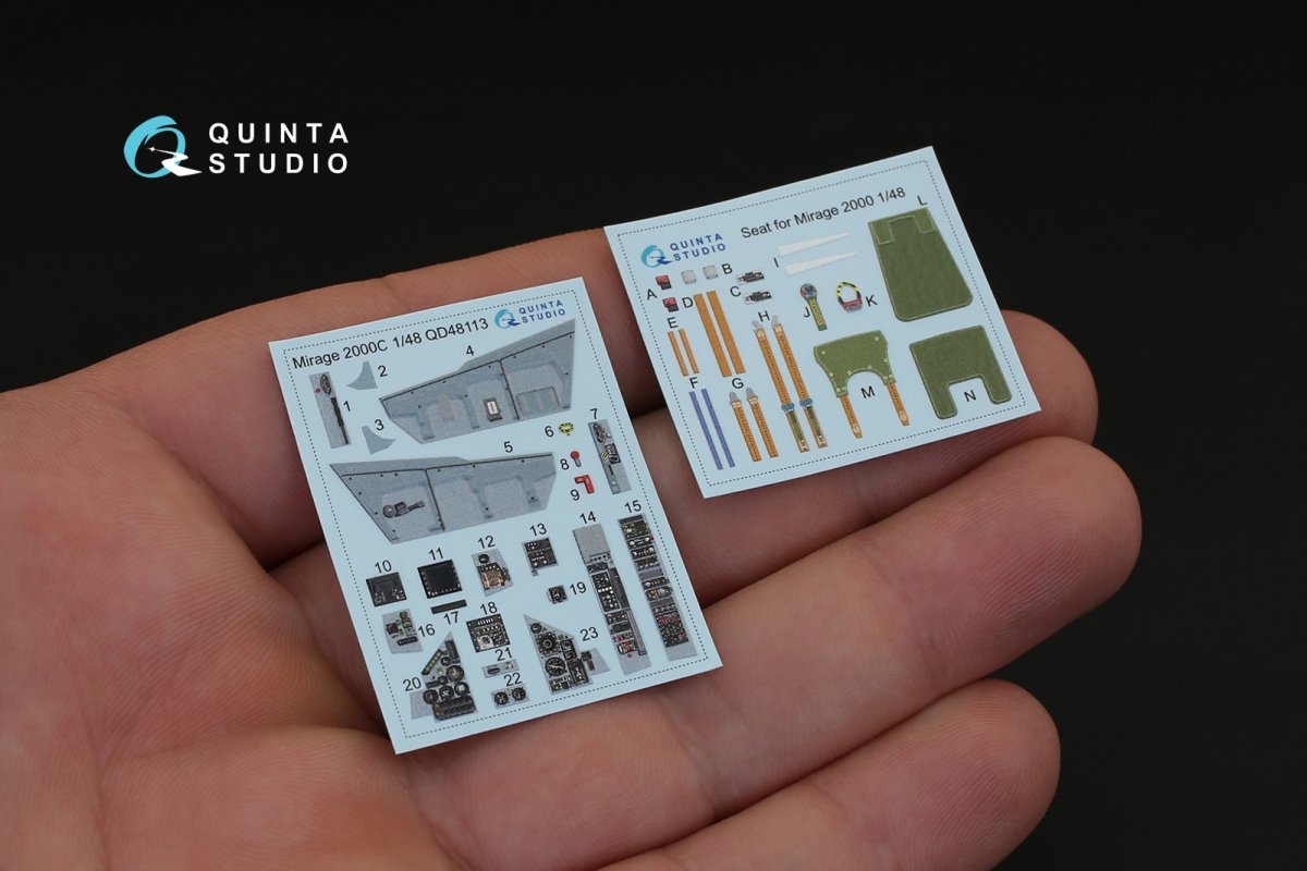 Quinta Studio QD48113 Mirage 2000C 3D-Printed &amp;amp; coloured Interior on decal paper (for Kinetic kit) 1/48 – zdjęcie 2