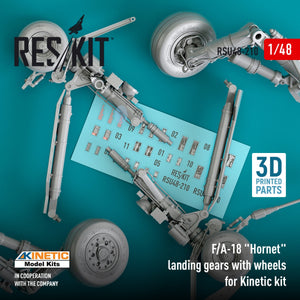 RESKIT RSU48-0210 F/A-18 &amp;quot;HORNET&amp;quot; LANDING GEARS WITH WHEELS FOR KINETIC KIT (RESIN &amp;amp; 3D PRINTED) 1/48 – zdjęcie 3