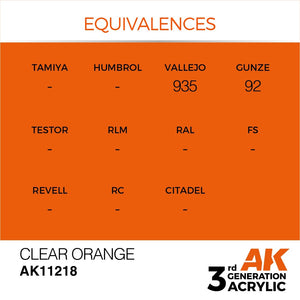 AK Interactive AK11218 CLEAR ORANGE – STANDARD 17ml – image 3