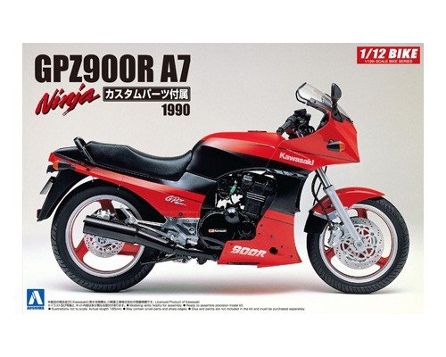 Aoshima 05454 KAWASAKI GPZ900R NINJA A7 with CUSTOM PARTS 1/12