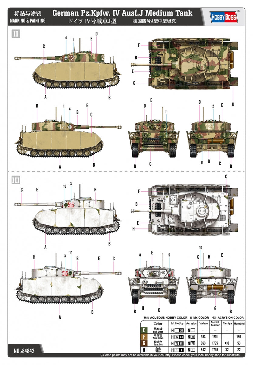 Hobby Boss 84842 German Pz.Kpfw. IV Ausf.J Medium Tank 1/48 – zdjęcie 3