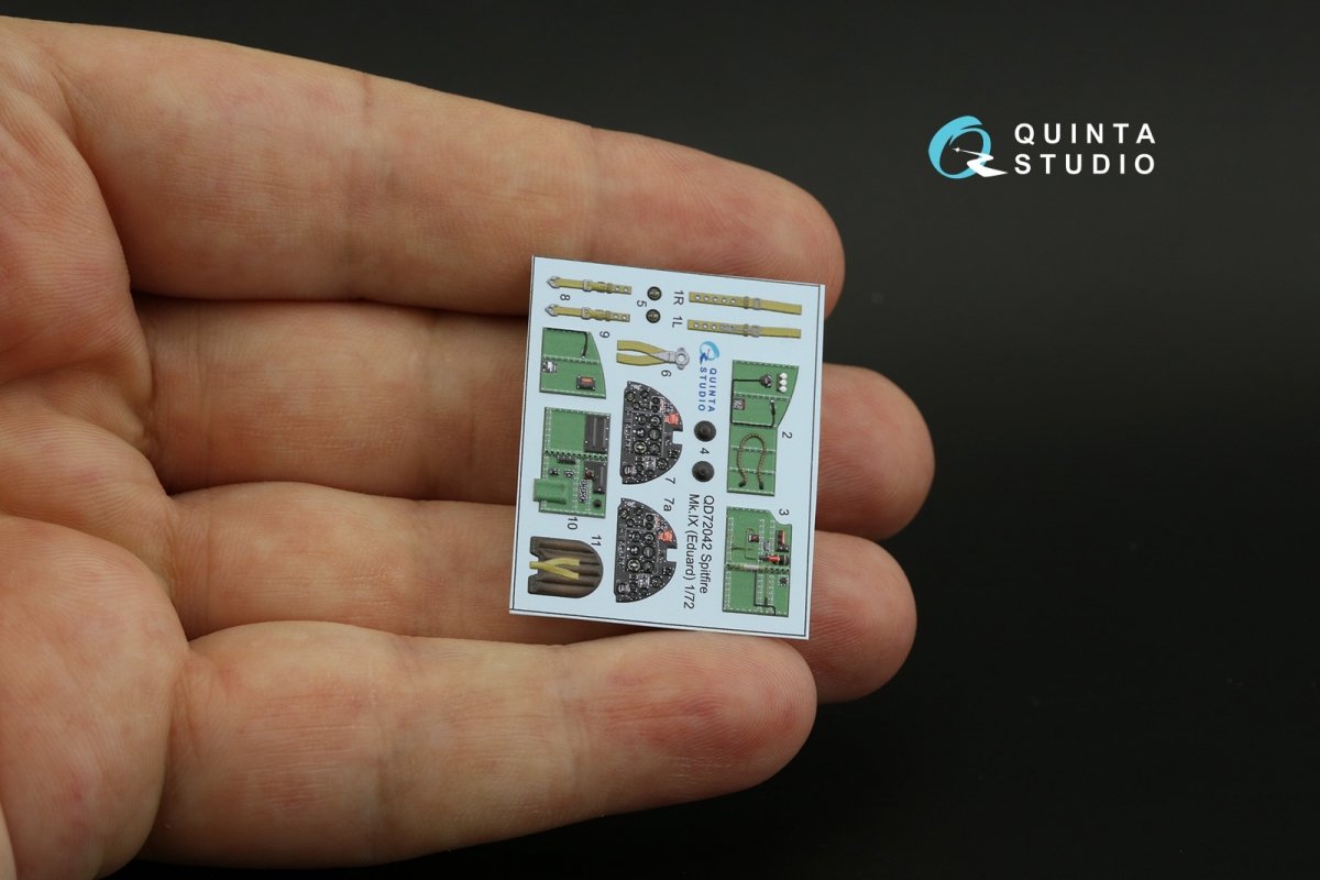 Quinta Studio QD72042 Spitfire Mk.IX 3D-Printed &amp;amp; coloured Interior on decal paper (Eduard) 1/72 – zdjęcie 4