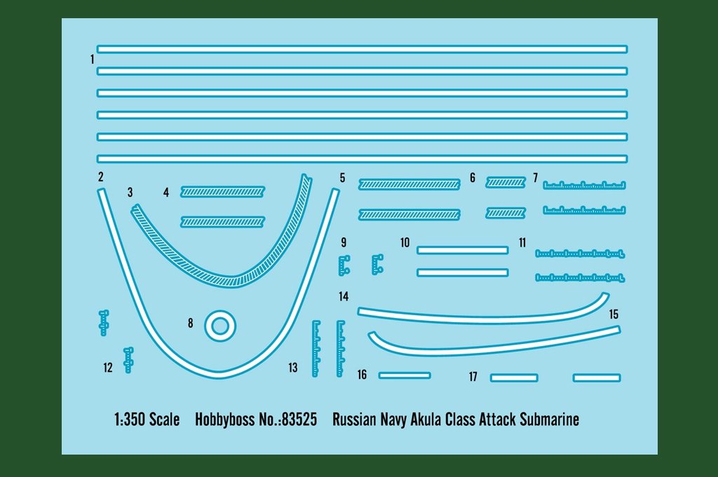 Hobby Boss 83525 Russian Navy SSN Akula Class Attack Submarine 1/350 – zdjęcie 3