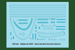Hobby Boss 83525 Russian Navy SSN Akula Class Attack Submarine 1/350 – zdjęcie 3