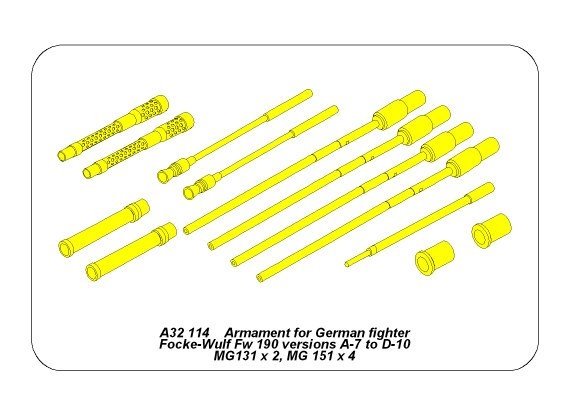 Aber A32114 Armament for German fighter Fw-190 A7-D10 1/32 – Bild 2