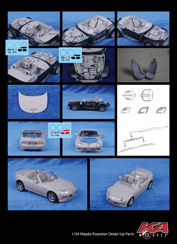 KA Models KE-24033 MAZDA ROADSTER DETAIL-UP ETCHED PART 1/24 – zdjęcie 2