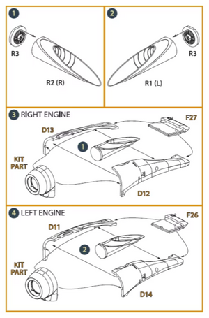 Clear Prop! CPA72046 OV-1 A/B/C/D Mohawk exhaust set for CP kit 1/72 – image 3