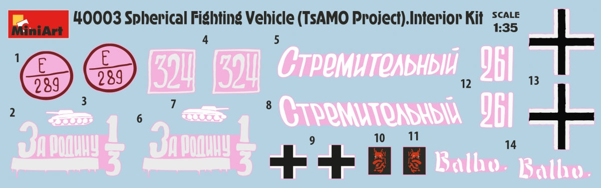 MiniArt 40003 SPHERICAL FIGHTING VEHICLE. TsAMO PROJECT. INTERIOR KIT 1/35 – zdjęcie 5