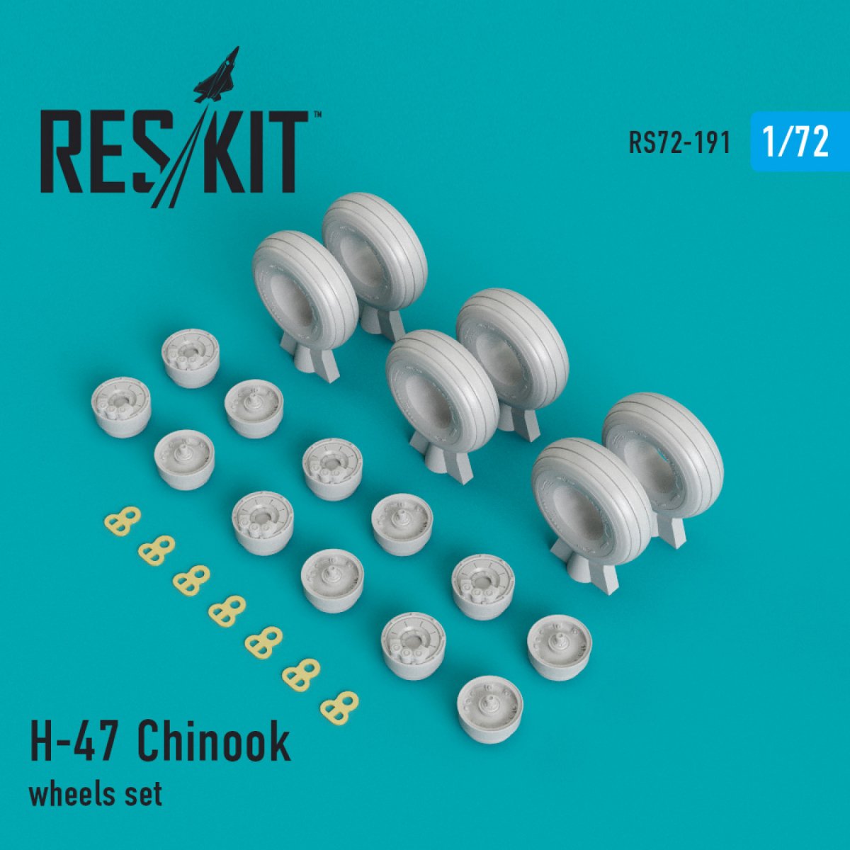 RESKIT RS72-0191 H-47 &amp;quot;CHINOOK&amp;quot; WHEELS SET 1/72