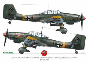 Exito ED72004 DECALS Luftwaffe Ground Attackers vol.1 - Ju 87 D-3, Hs 129, Fw 190F-8 1/72 – image 2