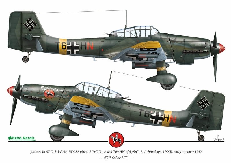 Exito ED72004 DECALS Luftwaffe Ground Attackers vol.1 - Ju 87 D-3, Hs 129, Fw 190F-8 1/72 – image 2