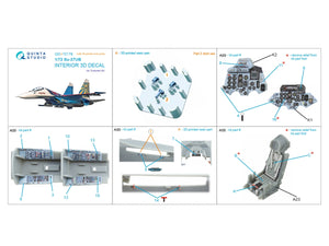 Quinta Studio QD+72178 Su-27UB 3D-Printed &amp;amp; coloured Interior on decal paper (Trumpeter) (with 3D-printed resin part) 1/72 – zdjęcie 2