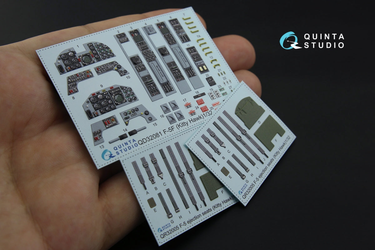 Quinta Studio QD32081 F-5F 3D-Printed coloured Interior on decal paper (for KittyHawk kit) 1/32 – zdjęcie 2
