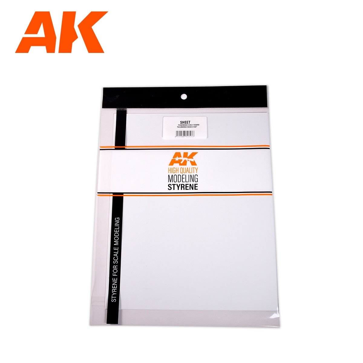 AK Interactive AK6575 0.7MM THICKNESS X 245 X 195MM – STYRENE SHEET – (2 UNITS)