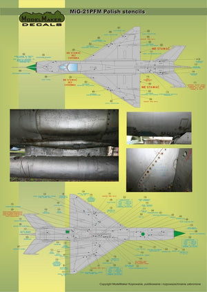 ModelMaker Decals D48020 MiG-21PFM/M/MF/bis/UM Polish stencils 1/48 – zdjęcie 10