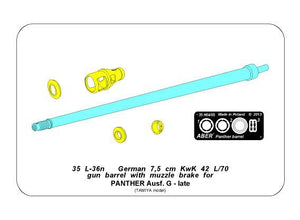Aber 35L-036n German 7.5cmKwK42L/70 gun barrel with muzzle brake for Panther Ausf. G Late (1/35) – image 9