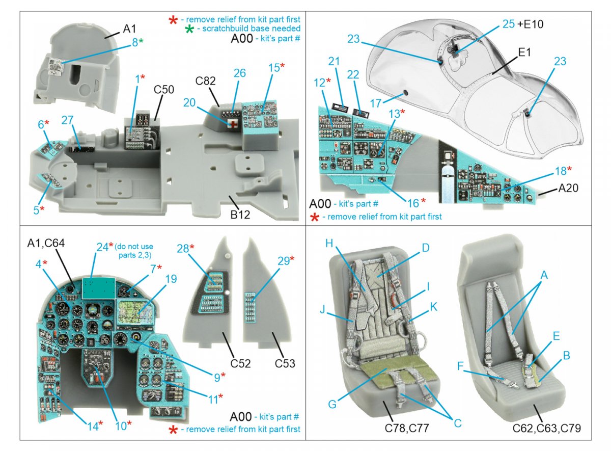 Quinta Studio QD48356 Mi-24D 3D-Printed &amp;amp; coloured Interior on decal paper (Trumpeter) 1/48 – zdjęcie 2