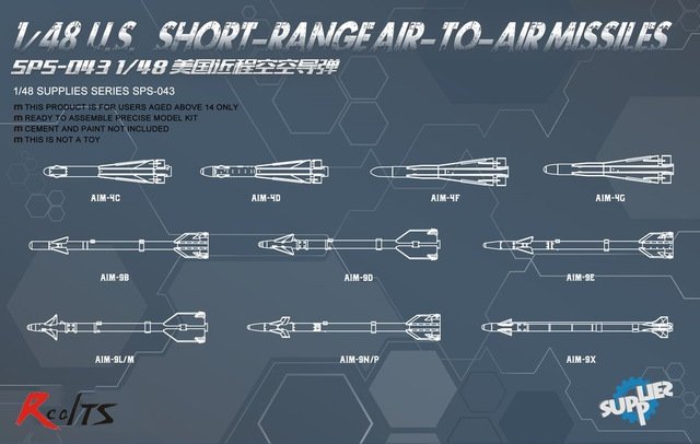 Missiles air-air à courte portée américains Meng Model SPS-043, échelle 1/48