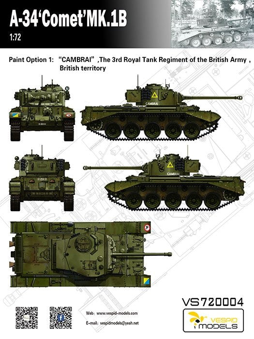 Vespid Models VS720004 A-34 Comet MK.1B 1/72 – image 5