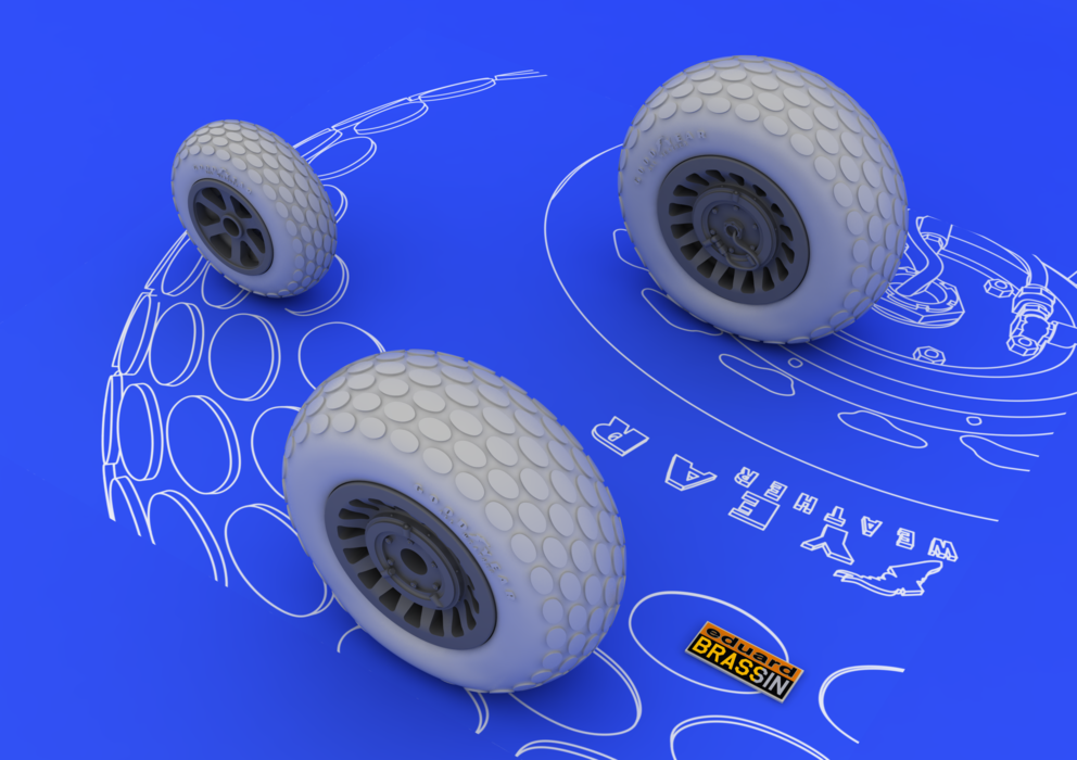 Eduard 648057 P-61 wheels 1/48 (GREAT WALL HOBBY) – image 3