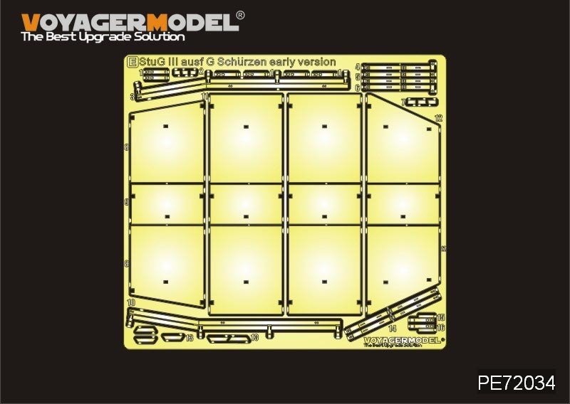 Voyager modèle PE72034 WWII allemand StuG III ausf G Schurzen première version pour DRAGON 7283 1/72
