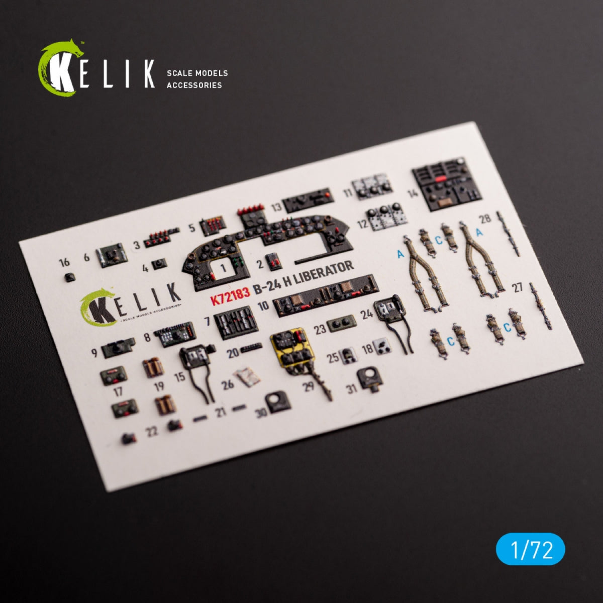 Kelik K72183 B-24H Liberator - interior 3D decals for Airfix kit 1/72