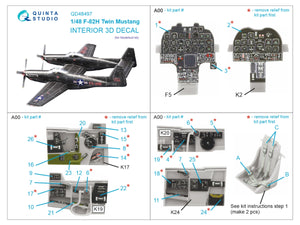 Quinta Studio QD48497 F-82H Twin Mustang 3D-Printed colored Interior on decal paper (Modelsvit) 1/48 – image 2