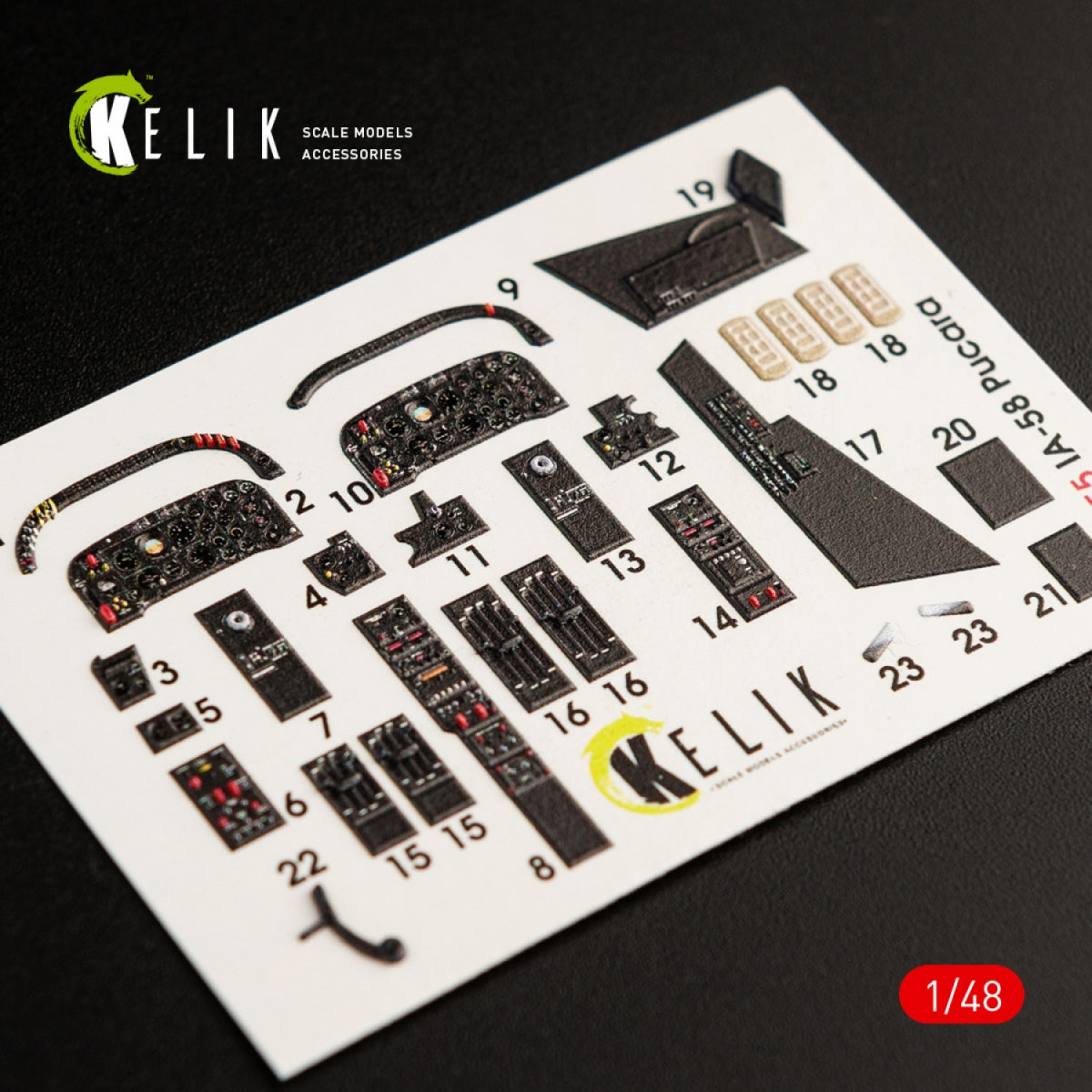 KELIK K48055 IA-58 PUCARA INTERIOR 3D DECALS FOR KINETIC KIT 1/48 – zdjęcie 2