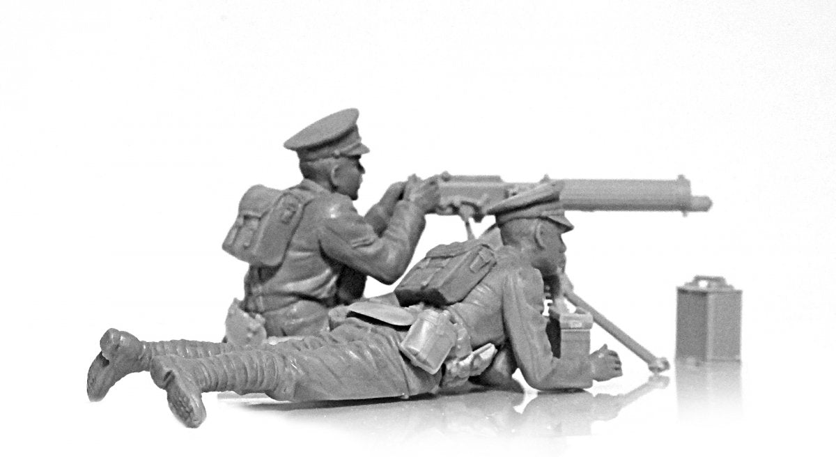 ICM 35713 WWI British Vickers MG Crew (Vickers MG &amp;amp; 2 figures) 1/35 – immagine 3