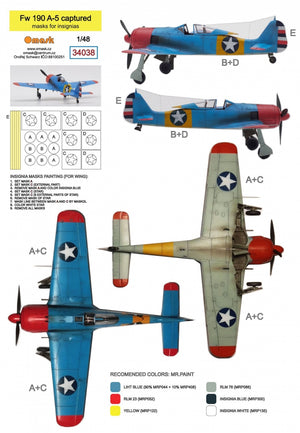 Omask 34038 Fw 190 A-5 Captured 1/48 – zdjęcie 2