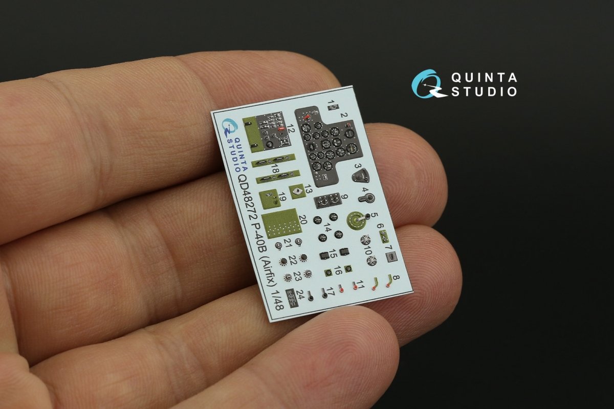 Quinta Studio QD48272 P-40B 3D-Printed &amp;amp; colored Interior on decal paper (Airfix) 1/48 – image 3