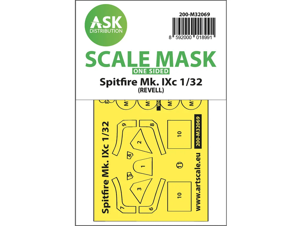 Art Scale Kit M32069 Spitfire Mk.IXc One-Sided Fit Mask for Revell 1/32