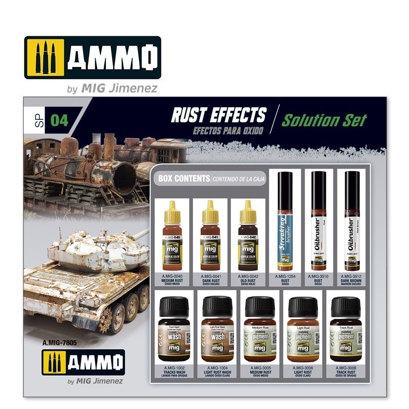 AMMO of Mig Jimenez 7805 RUST EFFECTS. SOLUTION SET – zdjęcie 2