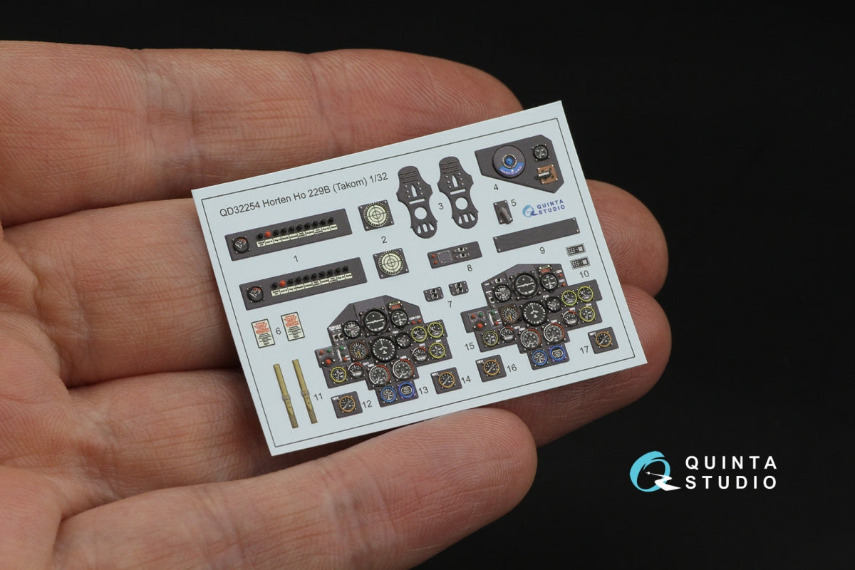 Quinta Studio QD32254 Horten Ho 229B 3D-Printed &amp;amp; colored Interior on decal paper (Takom) 1/32 – image 4