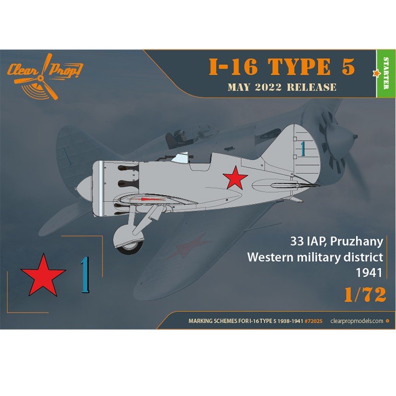 Clear Prop! CP72025 I-16 Type 5 (1938-1941) STARTER KIT 1/72 – zdjęcie 2