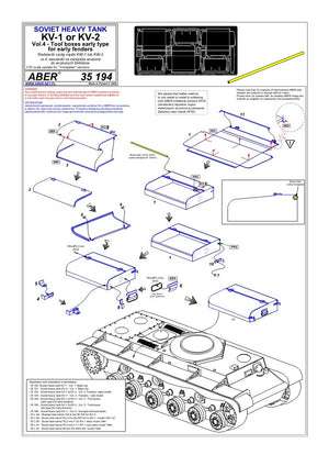 Aber 35194 Russian heavy tank KV-1, KV-2 - vol. 4 - additional set - tool boxes early type for early fenders 1/35 – zdjęcie 5