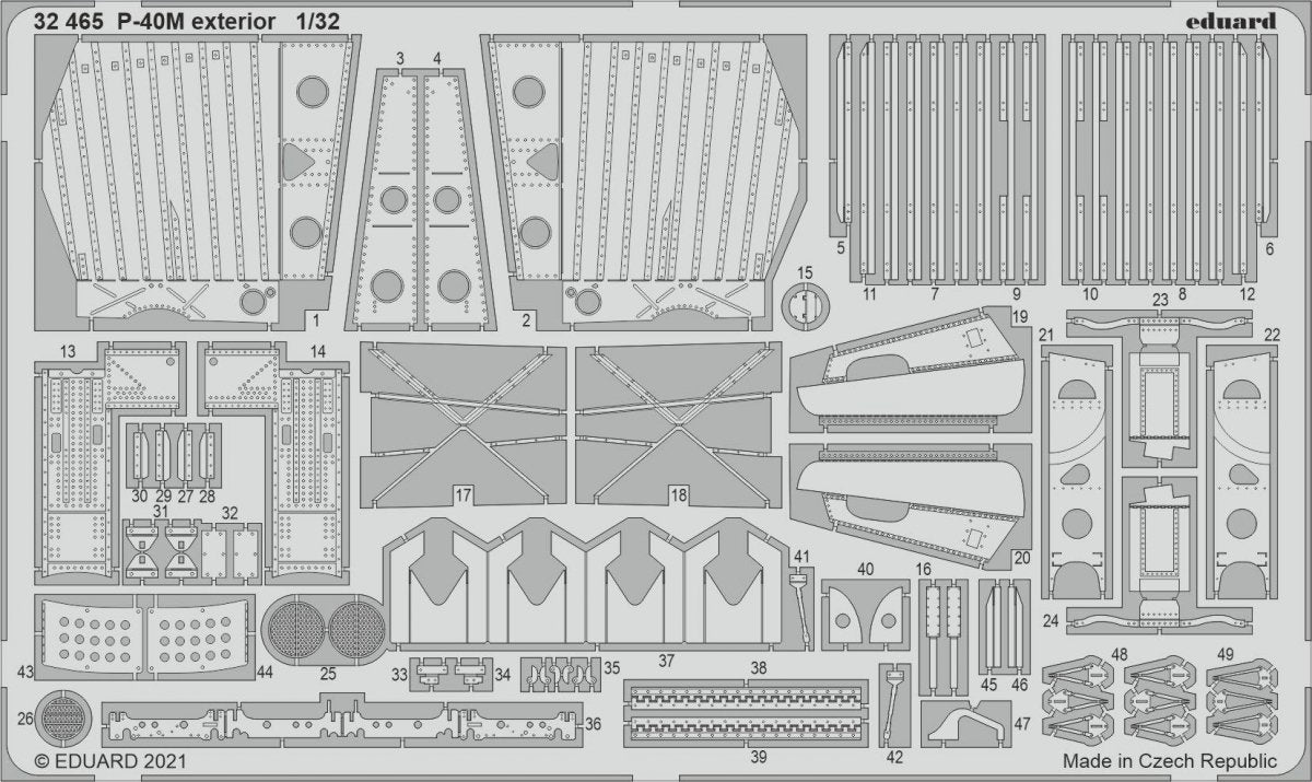 Eduard 32465 P-40M exterior TRUMPETER 1/32